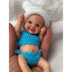 Poupée Reborn en Silicone solide de 6 pouces, fille et garçon, bébé nouveau-né réaliste, poupée mignonne pour enfants, cadeaux d'anniversaire