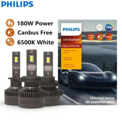 Philips Ultinon Rally 3590 LED H4 H7 H11 HB3 HB4 HIR2 180W Potenza Faro per auto luminoso 6500K Bianco Max Lumen Watt Lampadine LED