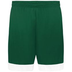 Augusta Sportswear AS6930 Youth Swish Reversible Basketball Shorts in Dark Green/White size Medium | Polyester 6930