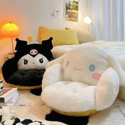 Coussin de chaise de bureau en peluche de dessin animé créatif mignon, coussin de beurre, oreiller de literie chaud et confortable, cadeau pour dortoir de filles, hiver