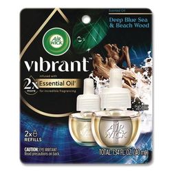 Air Wick Scented Oil Refill, Deep Blue Sea and Beach Wood, 0.67 oz, 2/Pack (RAC6233800123)