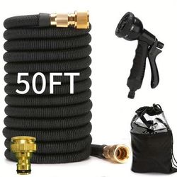 TEMU Expandable Garden Hose, Water Hosepipe Retractable Flexible Never Kink Hose Pipe For Pet& Car Washing, Cleaning, Watering Lawn And Garden, Reaching 25/50/75/100ft After Expansion