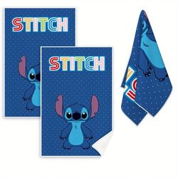 TEMU 2pcs Stitch Kitchen Towels, Character Pattern Hand Towel Set, Absorbent Soft Tea Towels, Quick-dry Tableware Cloth, Cleaning Supplies, Kitchen Decor, Hostess Gift.