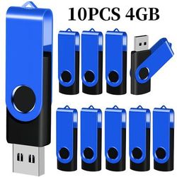 TEMU Ten Blue Usb 2.0 Flash Drives With Rotating Memory Sticks, In Of 128mb, 256mb, 512mb, 4gb, And 16gb, Desktop And Laptop Storage, Ideal As Business Gifts.
