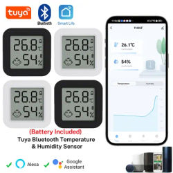 Sensore di umidità della temperatura compatibile con Bluetooth Tuya Termometro igrometro intelligente Controllo remoto Supporto Alexa Google Assistant