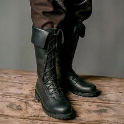 Retrò Vintage Medievale Rinascimento A stivale Costume Per uomo Celtico Costumi da pirata Halloween Mascherata Performance LARP Fiera Rinascimentale Adulti Scarpe