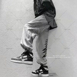 Street Hip-hop Retro Angel Wings Fashion Oversized Trousers Men 2025 New American Harajuku Y2K