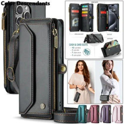 Crossbody Zipper Wallet Case For Samsung Galaxy A71 A51 A50 A50S A30S Leather Lanyard Multi 10 Cards Slot Flip Cover Funda