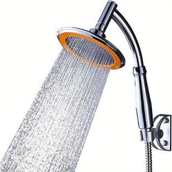 TEMU Shower Head High-pressure 360°adjustable 3 Modes Shower Nozzle Stainless Steel Powerful Energy Water Saving Shower Sprinkler