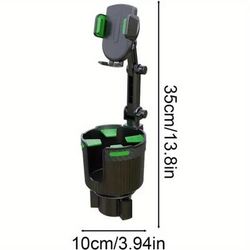 TEMU Abs Car Cup & Phone Mount - Universal 13. 77 Adjustable Holder With 360° Rotation For All Vehicles