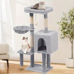 TEMU A Modern Cat Tree Suitable For Large Cats, Equipped With Sisal Rope Scratching Posts And Jumping Platforms, A Luxurious Cat Toys With Sisal Rope Scratching Posts, And Durable Claws For Kittens.