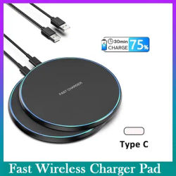 Tapis de chargeur sans fil à lumière LED, pour iPhone 16 15 14 13 12 8 X XR Samsung Xiaomi Airpods