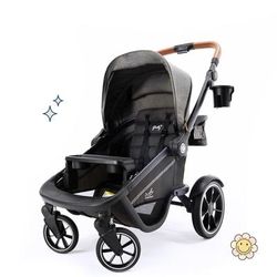 Gladly Family Grasshopper 8-in-1 Single-to-Double Stroller - Cobblestone