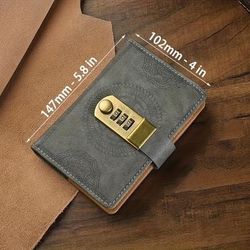 TEMU 1pc Oemg Vintage Password A7 - , Secure Padlock Closure, Aesthetic School Supplies For Back To School, Notebooks For School, Notebooks, Notebooks For School