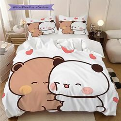 TEMU Goma Cartoon Pattern Bedding Quilt Set Quilt Cover Pillowcase Bedroom Decoration Bedding Christmas Halloween Christmas Gifts Birthday Gift (1 * Duvet Cover + 2 * Pillowcase, Without Core)ta0047