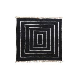 Tappeto berbero marocchino in pura lana nera 244 x 252 cm