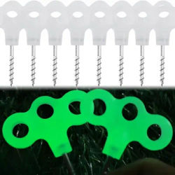 10/1pcs Camping Glow Deck Nails Outdoor Travel Hiking Tent Accessories 3 Holes Screw Spikes Luminous Metal Canopy Pegs Stakes