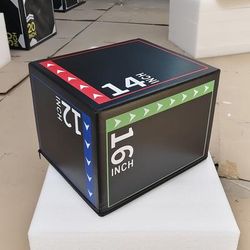 "TEMU 14" Soft Fitness Jump Box - Multifunctional Pvc-wrapped Exercise Equipment With Insert, Black, Ideal For Home Workouts & Holiday Gifts (christmas, New Year), Gym Accessories, Best For Christmas"