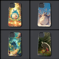 For T-T-Totoros Phone Case For iPhone 16,15,14,13,12,11,Mini,Pro,MAX Gray Drop Matte Shockproof Soft