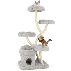 TEMU Goflame Freestanding Cat Tower Tall Cat Tree W/four Flower-shaped Platforms