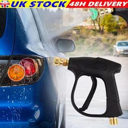 "TEMU Short Pressure Washer With Replacement M22 Inlet- High Pressure Water Handle With 1/4" Quick Connector Coupler - Power Washer Compatible With Foam Cannon - Car Wash Foam , Without Battery"