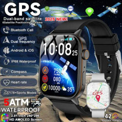 2025 nouveau pour HUAWEI militaire GPS Smartwatch AMOLED écran boussole double bande GNSS Bluetooth appel étanche fréquence cardiaque Smartwatch