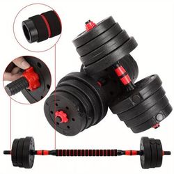 TEMU 30kg Sports Adjustable Dumbbells Set With Barbell Dumbbell Weight Set For For Home Gym