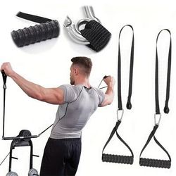 TEMU Advanced Nylon Three-headed And Two-headed Training Rope - Multifunctional Pull Attachment, Suitable For Gym Workouts, Chest Muscle Exercise, Without Battery