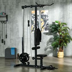 TEMU Pull Up Station With Adjustable Seat, For , Lat Pull Down Exercises, Fitness Equipment With Flip-up , For Home Gym