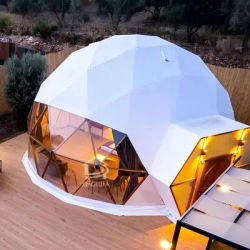 Outdoor Waterproof PVC Glamping Safari Round Geodesic Dome House Tent with Thermal Lining