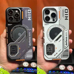 CxdPK A15 New Cool Magsafe Magnetic Case For IPhone 16 Pro 15 14 13 Pro Max Metallic A15 Chip