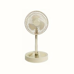 TEMU Usb-powered Portable Foldable Desk Fan - Quiet Desktop Fan With 360° Air Circulation, Compact White & For Home Office, Camping, Travel - Summer Cooling Essential