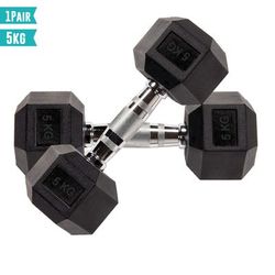 TEMU Hex Dumbbells Weight Set (2.5kg To 30kg) With Rubber Encasing | Cast Iron Strength Training Equipment, Gym Workout, Fitness, And Exercise For