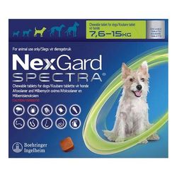 Nexgard Spectra Tab Cane Medio 16,5-33 Lbs Verde Confezione da 3