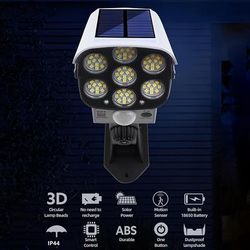 TEMU Outdoor Motion Sensor Solar Lights 2000 77 Leds Spotlight With Remote Controller Flood Lights Outdoor Ip44, For Porch Garden Patio Driveway