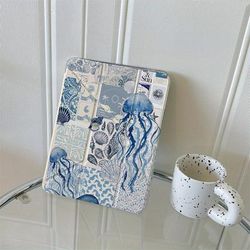 TEMU Jellyfish Pattern For Ipad Air 6, Air 5, 4 & For Ipad 10 (10.9 Inches) - Synthetic Leather, Durable & Stylish, Compatible With For For Ipad Pro 2024, Ideal For Meetings, Travel & Family