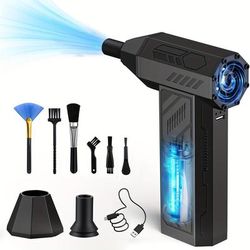 TEMU Compressed Air Duster Cleaner For Pc, 4 Gear Adjustable 130000rpm Electric Air Duster, Portable Air Dust Blower, Cordless Compressed Air Duster For Computer, Keyboard, Outdoors And Car Cleaning