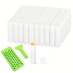 TEMU 50pcs Lip Balm Container Tray Set With Filler Tray And Applicator, For Diy Lipstick & Lip Gloss Empty Tubes, Makeup Organizer (0.15oz Each) – Travel Accessories