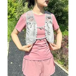 Gilet da corsa Pacchetto d'acqua Gilet di idratazione Manicotti Impermeabile Asciugatura Rapida Leggero Poliestere per Maratona Escursionismo Jogging