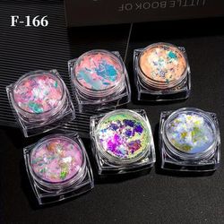 TEMU Flash & Glitter Powder - Aurora Dream Mermaid Cloud Brocade Shimmering Nail Art Decor, Glitter In Rectangular Containers For Manicure, Middle East Collection