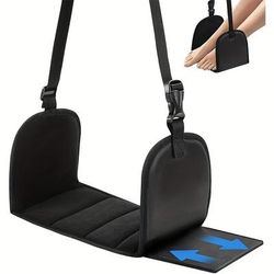 TEMU 1pc, Airplane Foot Rest Adjustable Foot Hammock, Travel Essentials Airplane Footrest With Support Plates And Thickened Memory Filling Ideal For Long Flights