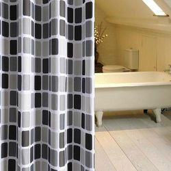 TEMU Fabric Shower Curtain Mosaic Extra Long Wide Drop Bathroom 200*220cm