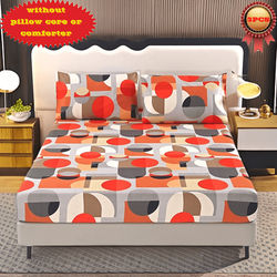 TEMU 3pcs New Geometric Print Bedding Set, Soft And Comfortable, Skin-friendly And Breathable, 1 Fitted Sheet + 2 Pillowcases, No Pillow