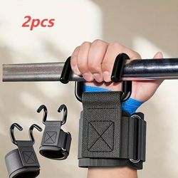 TEMU 2pcs Weightlifting Grip Hooks, Pull-up Assist Wrist Straps With Hooks, Weight Hooks, Dumbbell And Barbell Deadlift Boosters, Pull-up Assist Wrist Straps, Hand Support Gear.