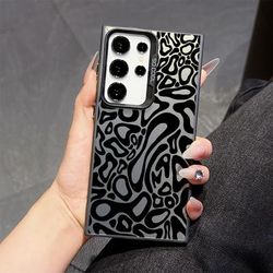 TEMU Black Phone Case For Galaxy S25 S24 S23 S22 S21 S20 Fe 4g 5g Anti-drop Matte Back Cover