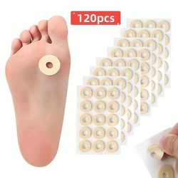 TEMU 120pcs Self-adhesive Latex Sponge Corn Cushions, Skin-friendly, Secure Hold - Ideal For Foot & Hand Discomfort