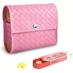TEMU Weekly Travel Pill Box, Daily , 4 Times Daily, Cute Portable Pill Case, Large Capacity Pill Organizer For Supplements, Pills, Vitamins, Medication