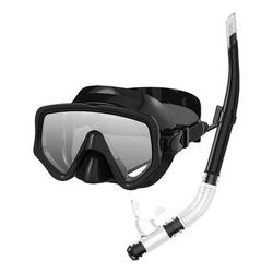 TEMU Snorkel Set Swimming Mask For Adults Tempered Glass Professional Panoramic Snorkeling Swimming Training Snorkel Kit Glasses + Snorkel