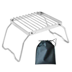 Folding Campfire Grill Stove Stand Stainless Steel Camp Cooking Racks Grill Stove Stand for Outdoor Campings Hiking