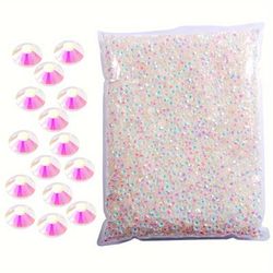 TEMU 14400pcs Vibrant Ab Color Crystal Rhinestones In Large Bag - Ss3- Transparent 3d Flatback Glass Gems, Odorless, Diy Nail Art, Crafts, Phone & Garment Embellishments, Rhinestones For Craft